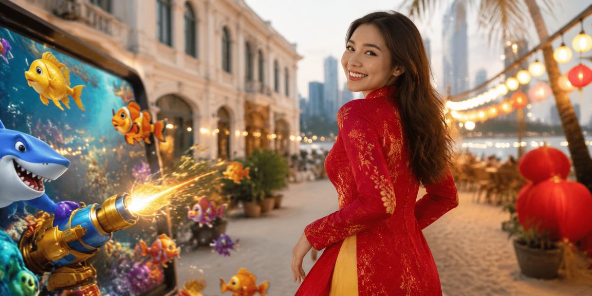 Người dùng TP. HCM chơi ban cá trên kqxsmb100 với trang phục áo dài